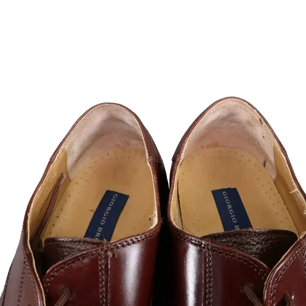 Giorgio Brutini Shoes Mens 12 Oxford Chukka Dress Classic Leather Lace Up Brown